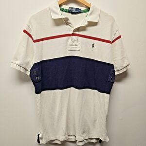 Vintage 90s Polo Ralph Lauren Short Sleeve Polo Shirt Large Nautical Retro Rare